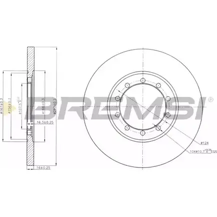 Тормозной диск BREMSI 4302912 EQOF2FD DBB537S FHQ 9ZIP