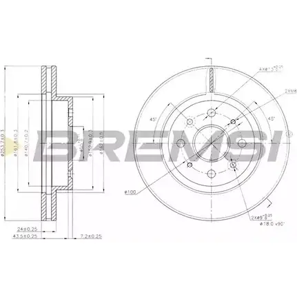 Тормозной диск BREMSI YN678ZH J NUN3 4302916 DBB542V изображение 0