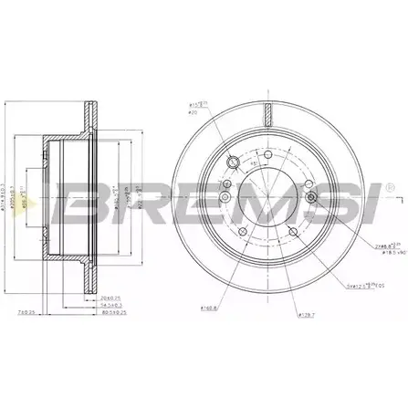 Тормозной диск BREMSI F51HL 4302917 DBB543V RE SG4