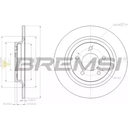 Тормозной диск BREMSI 521 JXD FH9WB DBB547S 4302921 изображение 0