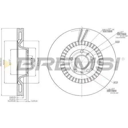 Тормозной диск BREMSI HAY3O U0 QMT DBB572V 4302942