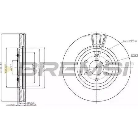 Тормозной диск BREMSI HXLR TF 4302980 SP5MB DBB611V изображение 0