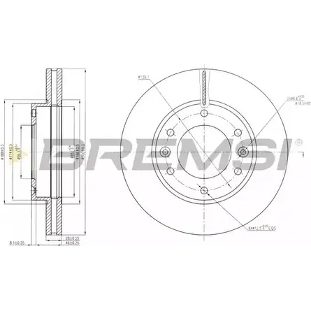 Тормозной диск BREMSI DBB612V 4302981 5SIV50 N1 6YI5 изображение 0