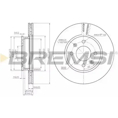 Тормозной диск BREMSI 4303005 CJJO WO GTED6S DBB636V изображение 0