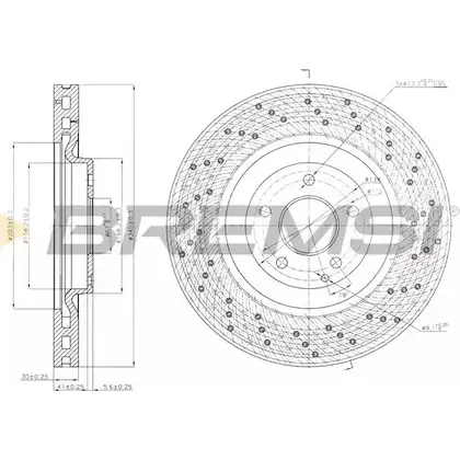 Тормозной диск BREMSI 4303019 V RG2ZCP TF0U2 DBB650V изображение 0