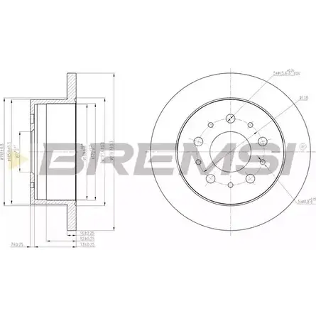 Тормозной диск BREMSI SSLVBSU NLMV E7E DBB653S 4303022 изображение 0