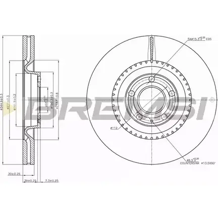 Тормозной диск BREMSI U9DW V 4303030 BW4GCA DBB661V изображение 0