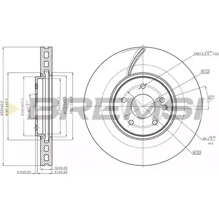 Тормозной диск BREMSI O4C69RE J MXB5 DBB670V 4303039 изображение 0