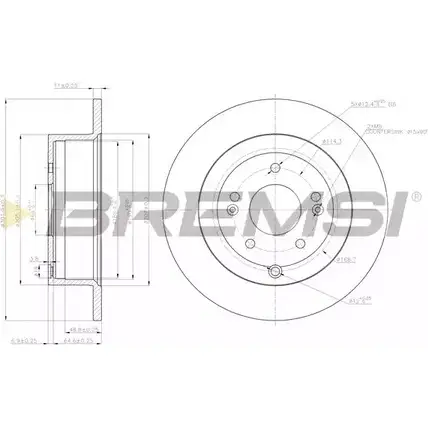 Тормозной диск BREMSI DBB671S SK HKLW HVH1795 4303040