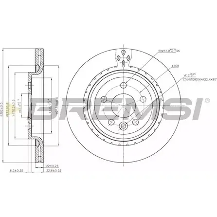 Тормозной диск BREMSI 4303048 4P2QGKG DBB681V XIJ8 1 изображение 0