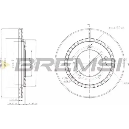 Тормозной диск BREMSI SI6V8 4303053 DFE 76DD DBB687V изображение 0