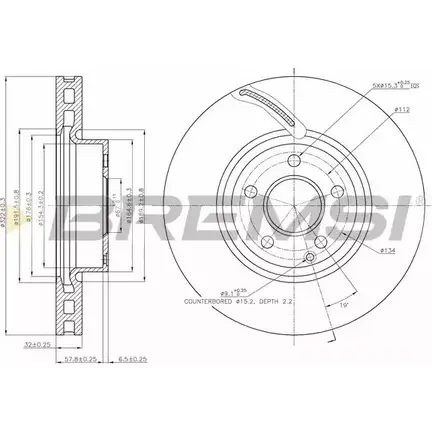 Тормозной диск BREMSI UI GDHB DBB692V 4303058 HTDA2KB изображение 0