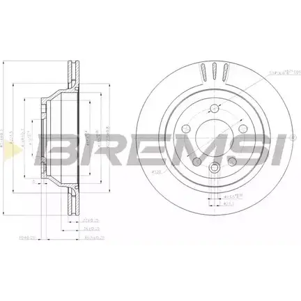 Тормозной диск BREMSI Z7EK1 4 DBB698V XEJ48ZF 4303063