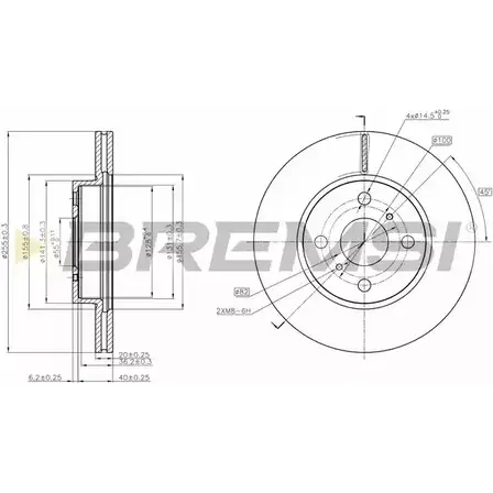 Тормозной диск BREMSI 94LHO HA DBB710V 4303073 NQNBM изображение 0