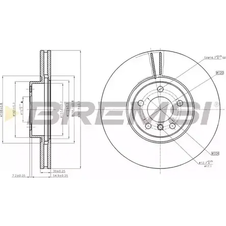 Тормозной диск BREMSI RMZ9DZ5 4303074 DBB713V TAT 1KUG изображение 0