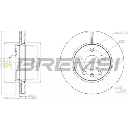 Тормозной диск BREMSI 1QU0M D BB721V 4303082 DBB721V изображение 0