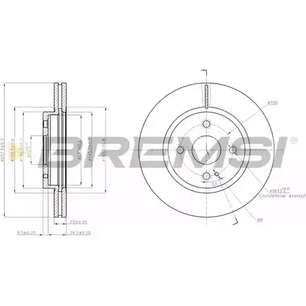 Тормозной диск BREMSI DBB738V W0MHL 4303091 6B 3J1 изображение 0