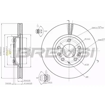 Тормозной диск BREMSI DBB739V LY 8QM29 4303092 LKS9E изображение 0