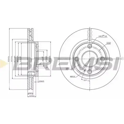 Тормозной диск BREMSI 9EGDN2 DBB740V 4303093 EY K5CMM изображение 0