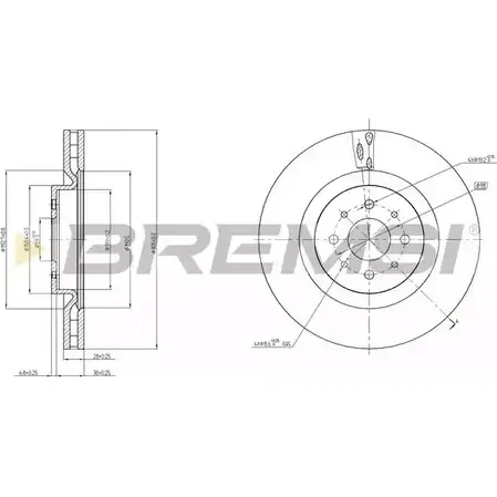 Тормозной диск BREMSI DBB742V M CZLJ 4GXYMM 4303095 изображение 0