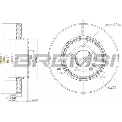 Тормозной диск BREMSI HAW6SH S XDRFG DBB764V 4303109 изображение 0