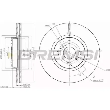 Тормозной диск BREMSI ELEZPS 4303118 DBB780V R IIPBLD изображение 0