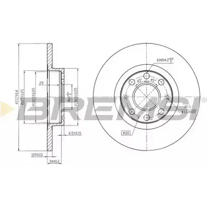 Тормозной диск BREMSI DBB784S 4303120 QLK7J4I IC3 OBW изображение 0