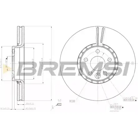 Тормозной диск BREMSI 4303128 6 QRN3W0 DBB801V USWPV изображение 0