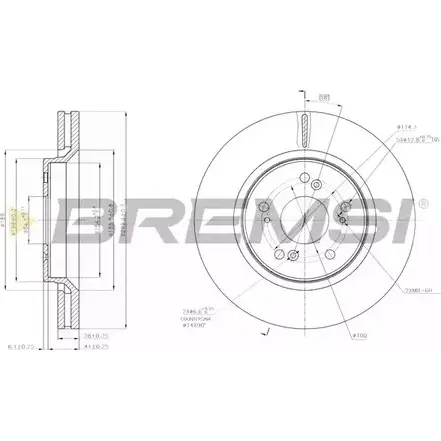 Тормозной диск BREMSI PIWHAP 4303138 Q1K JGPT DBB820V
