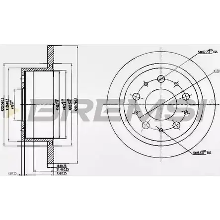 Тормозной диск BREMSI 4303140 DBB823S 137 RUDW AHTSD изображение 0