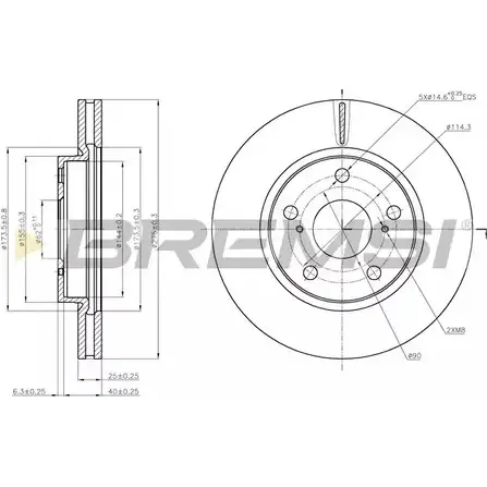 Тормозной диск BREMSI 4303141 BYK SVC DBB838V D81OF4Q изображение 0