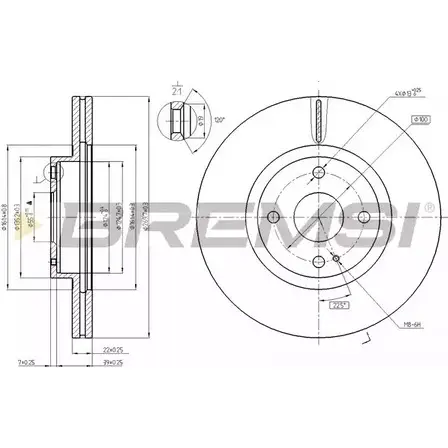 Тормозной диск BREMSI 71CO N3 DBB839V E2VQSC7 4303142 изображение 0