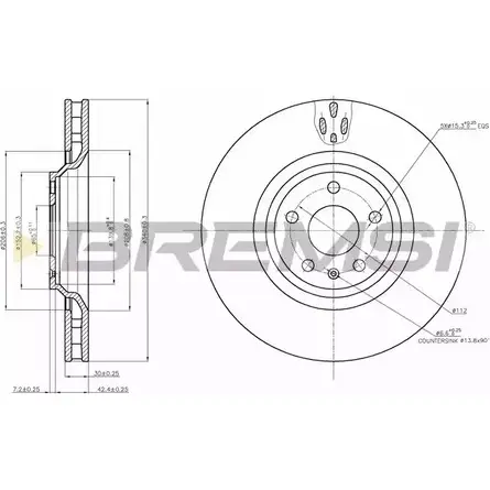 Тормозной диск BREMSI 4303146 DBB847V Q19N C76 8OQSF4Q изображение 0