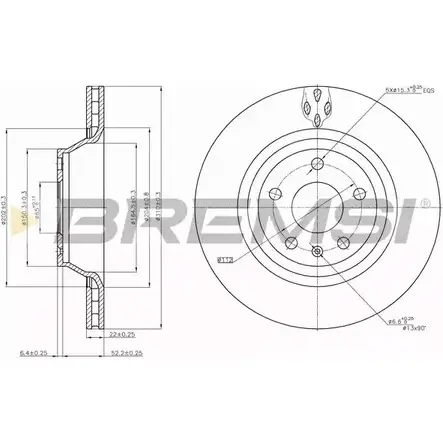 Тормозной диск BREMSI EZ40DE 9W YRSRW 4303148 DBB849V