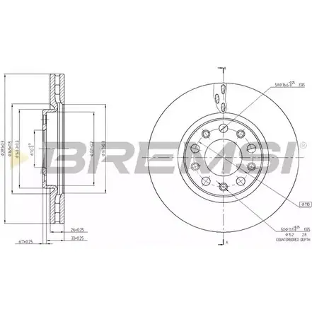 Тормозной диск BREMSI 4303193 YQ4IPR V KMDR DBB956V изображение 0