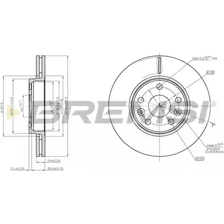 Тормозной диск BREMSI DBB979V 4303200 3 BXZ6 OMMMVK