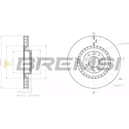 Тормозной диск BREMSI DBC289V V6CO0H A AY0P 4303217 изображение 0