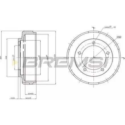 Тормозной барабан BREMSI 4303262 DR5647 LIZ 32Y 4OABMO