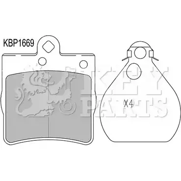 Тормозные колодки, дисковые, комплект KEY PARTS 4309114 FFXSW A1 KBP1669 4WZPT3 изображение 0