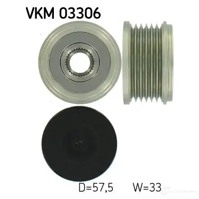 Обгонная муфта генератора SKF VKM 03306 VKN 350 594495 8KGZT изображение 0