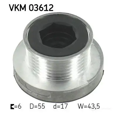 Обгонная муфта генератора SKF VKM 03612 594538 VKN 350 VYXPI8 изображение 0