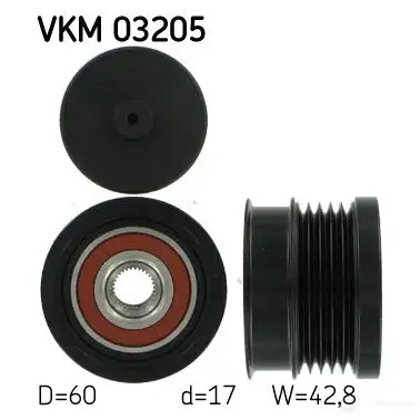 Обгонная муфта генератора SKF VKN 351 ZQGN8 vkm03205 594481