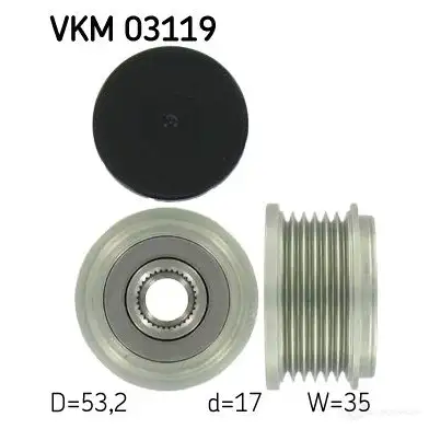 Обгонная муфта генератора SKF vkm03119 JCW4HE 594470 VKN 350