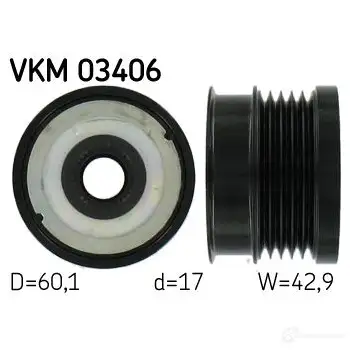 Обгонная муфта генератора SKF ZDZAE VKM 03406 594504 VKN 351