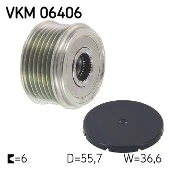 Обгонная муфта генератора SKF VKN 350 VKM 06406 0ADLIBP 594593 изображение 0