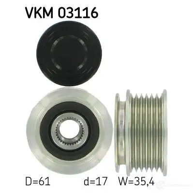Обгонная муфта генератора SKF 594467 VKN 350 J9TW5N VKM 03116 изображение 0