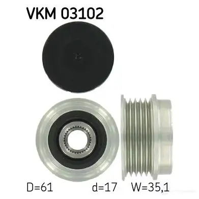 Обгонная муфта генератора SKF ZKO11 VKM 03102 594453 VKN 350 изображение 0