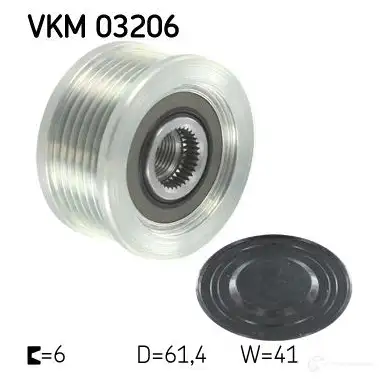 Обгонная муфта генератора SKF VKM 03206 594482 2N6UT9 VKN 350 изображение 0