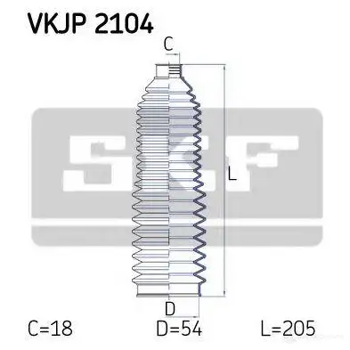 Пыльник рулевой рейки SKF vkjp2104 594018 VKN 401 PQA0C изображение 0