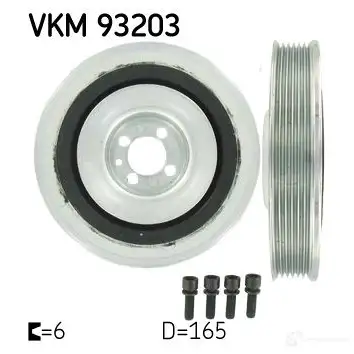 Шкив коленвала SKF 7316575571139 VKM 93203 6XHL 7 595943 изображение 0